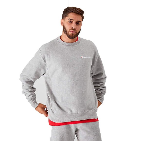 Champion Other - Champion Reverse Weave Crew Neck Fleece Sweatshirt Script Oxford Grey 3XL BIG